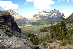 19 Looking Down at Yukness Lake and Lake O-Hara, Across At Schaffer Peak and Odaray Mountain From Edge Of Lake Victoria On Lake Oesa Trail At Lake O-Hara Morning
